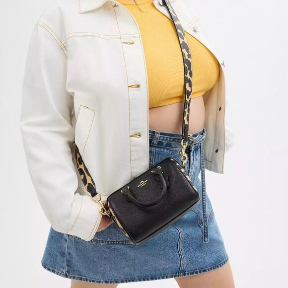 NWT Coach Mini Rowan Crossbody Bag With‎ Leopard Print - Picture 6 of 7